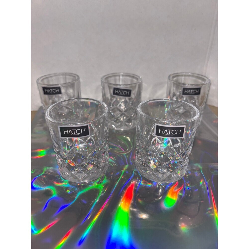 New Hatch Crystal shot glasses set of 5 2.5oz Shannon by Godinger